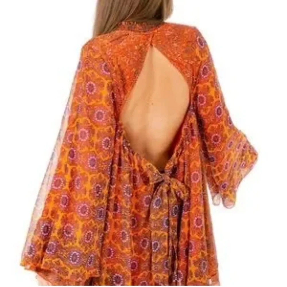 Free People Orange and Purple Tunic - Picture 6 of 9